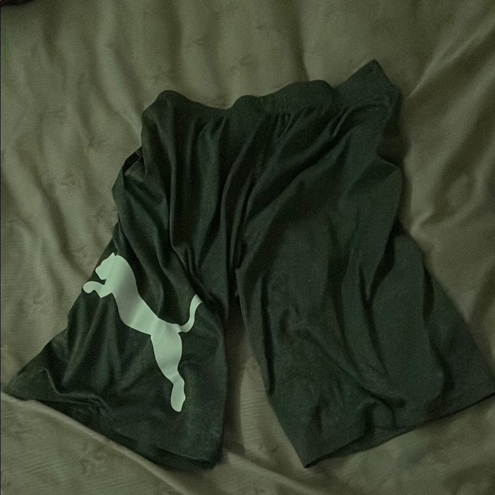 Puma Dark Shorts with White Logo